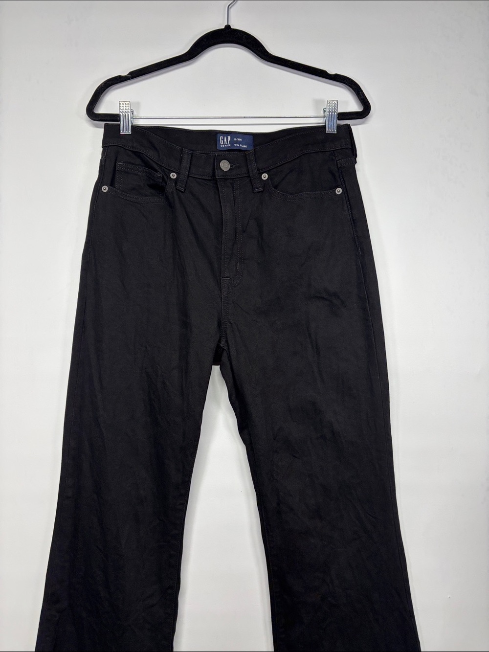 ✨GAP Denim 70s Flare Jeans Black Retro Wide Leg Women’s Jeans Black Size 10/30R - Picture 3 of 15